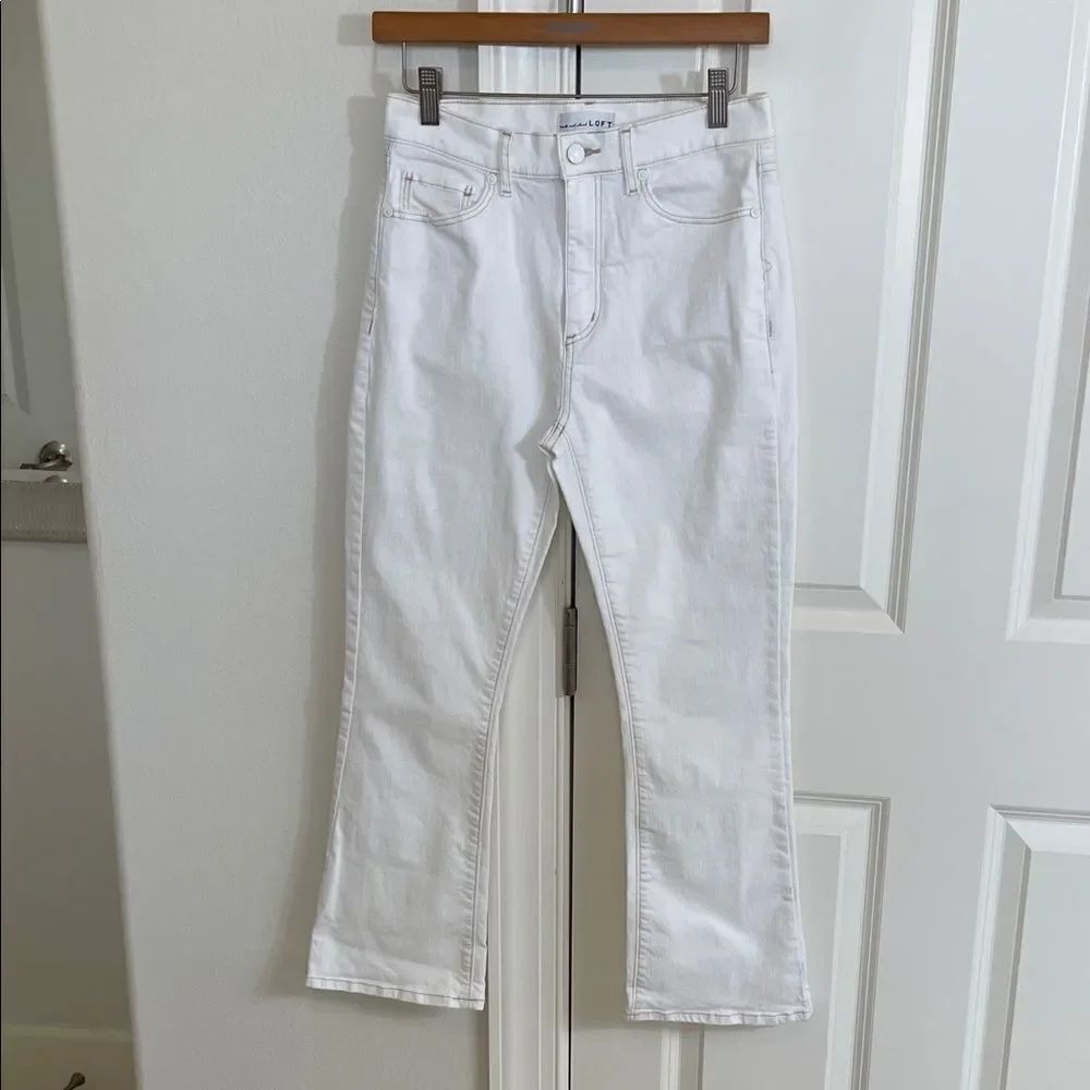 NWOT Loft The Kick Crop High Rise Natural Color Denim Jeans